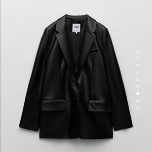 Zara black faux leather jacket